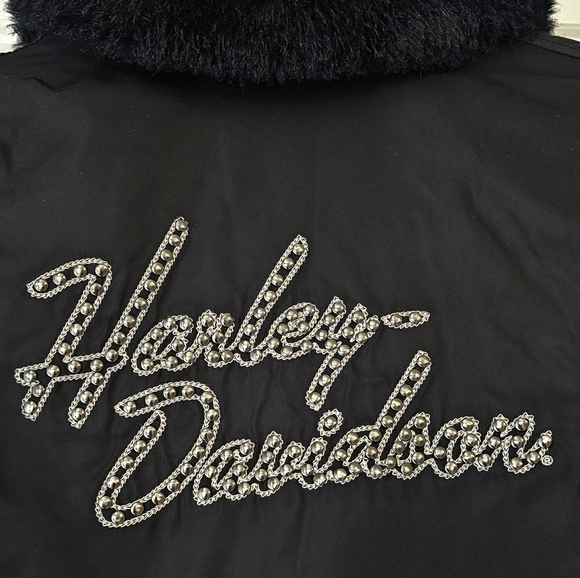 Harley-Davidson Women's Black Jacket with Studded Details Sz Medium - Picture 5 of 6